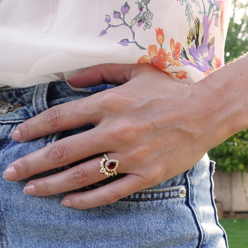 Dahlia Garnet Ring
