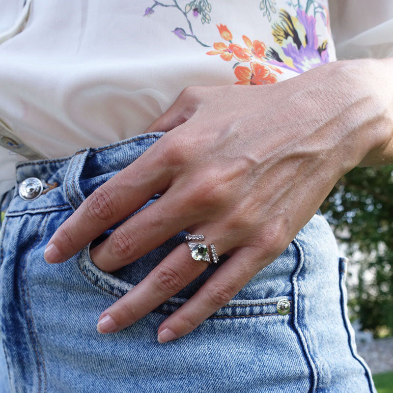 Iris Green Amethyst Ring