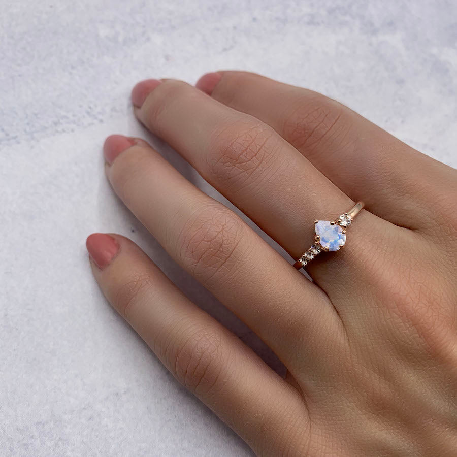 Sundrop Moonstone Ring