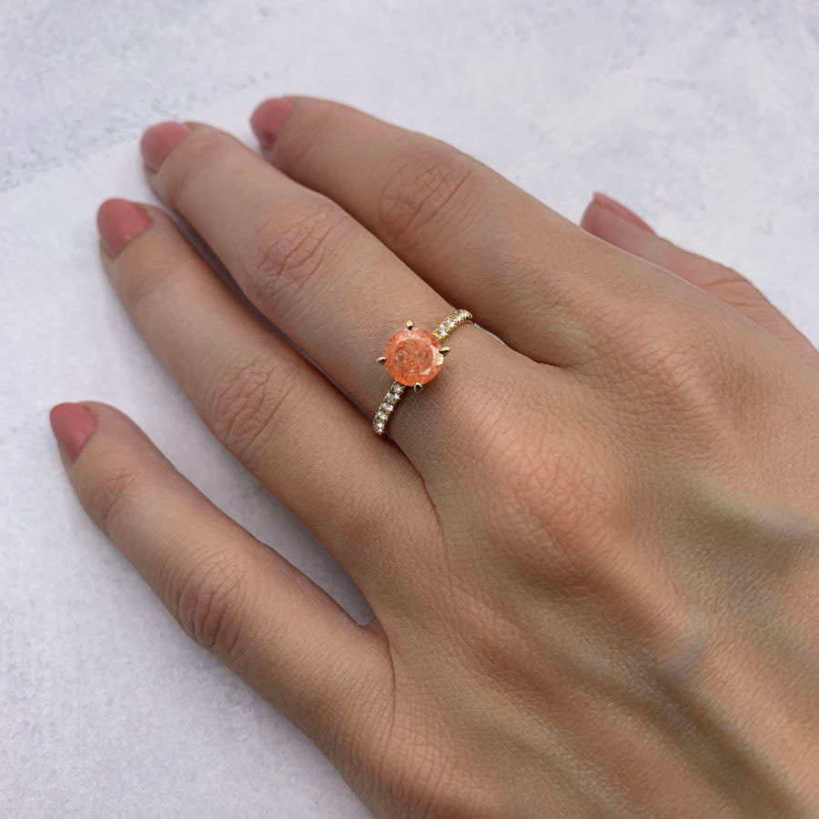 Forget Me Not Sunstone Ring