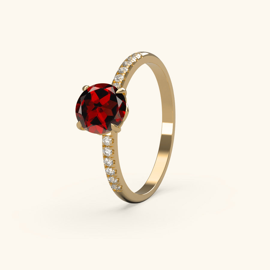 Forget Me Not Garnet Ring