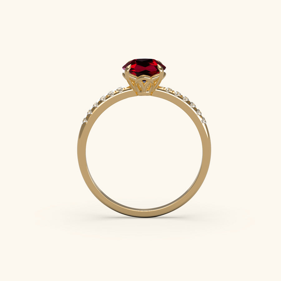 Forget Me Not Garnet Ring