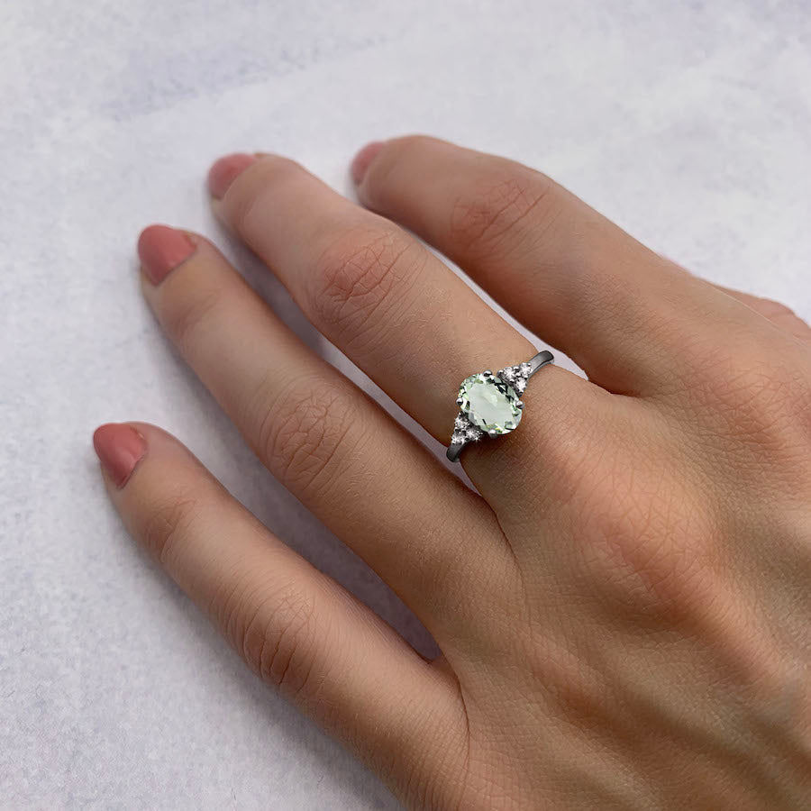 Iris Green Amethyst Ring