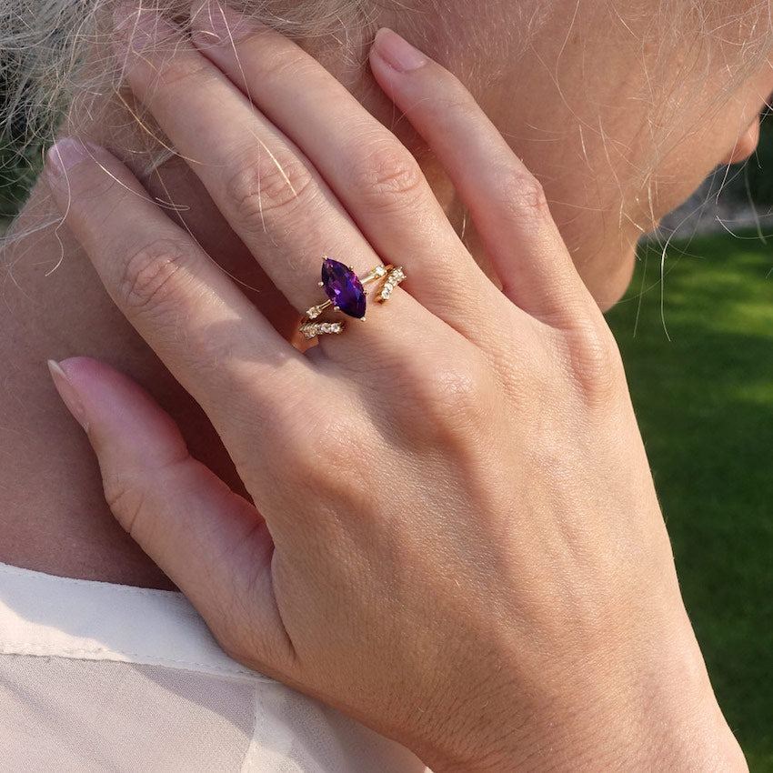 Blazing Star Amethyst Ring