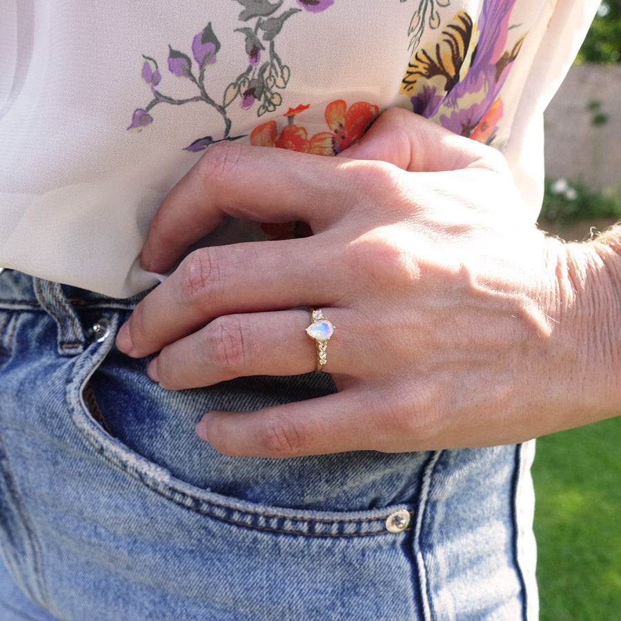 Sundrop Moonstone Ring