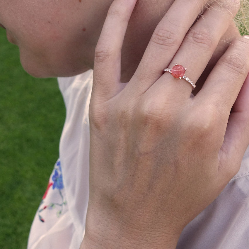 Forget Me Not Sunstone Ring