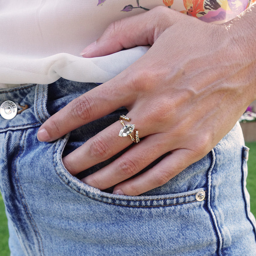 Blazing Star White Topaz Ring